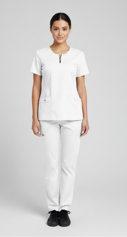 Conjunto uniforme M09 antifluido  mujer blanco Colombia