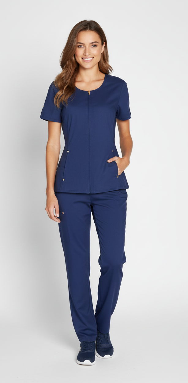 Conjunto uniforme D03 antifluido  mujer azul oscuro Colombia