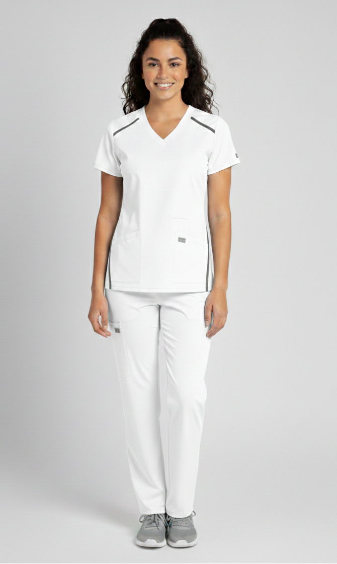 Conjunto uniforme M21 antifluido  mujer blanco Colombia