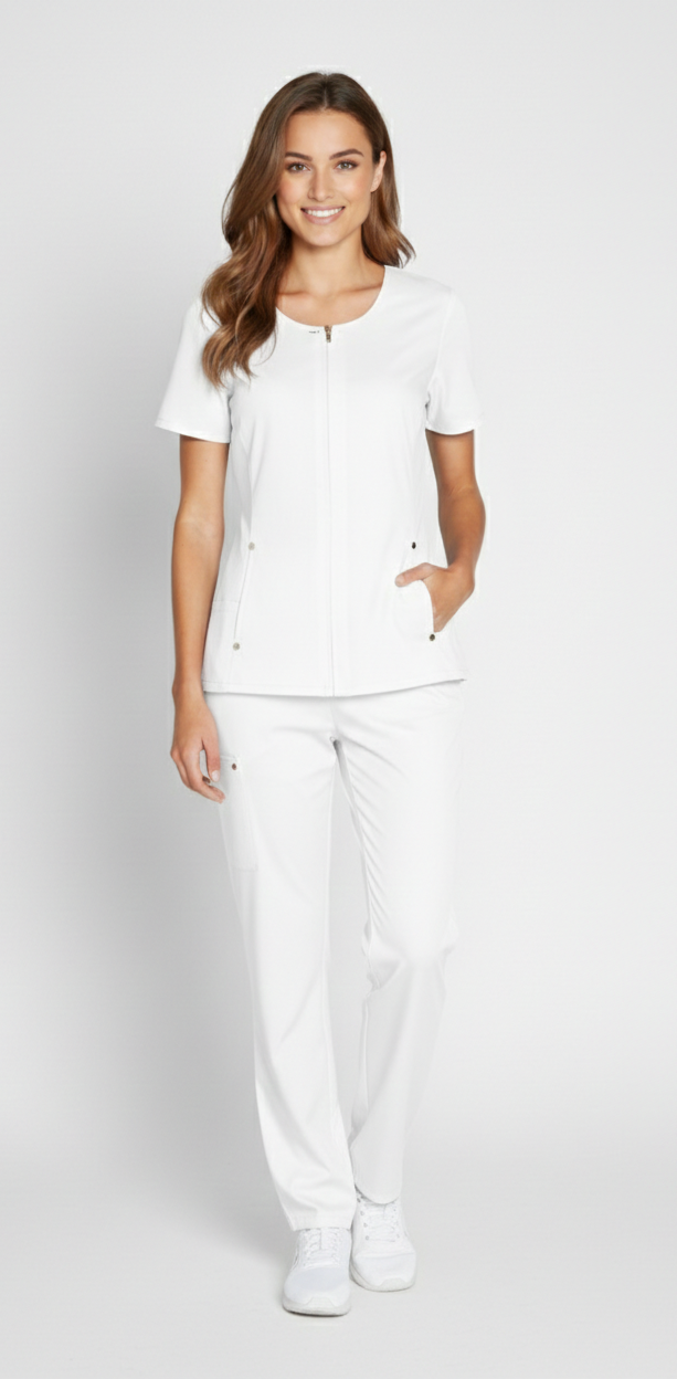 Conjunto uniforme D03 antifluido  mujer blanco Colombia