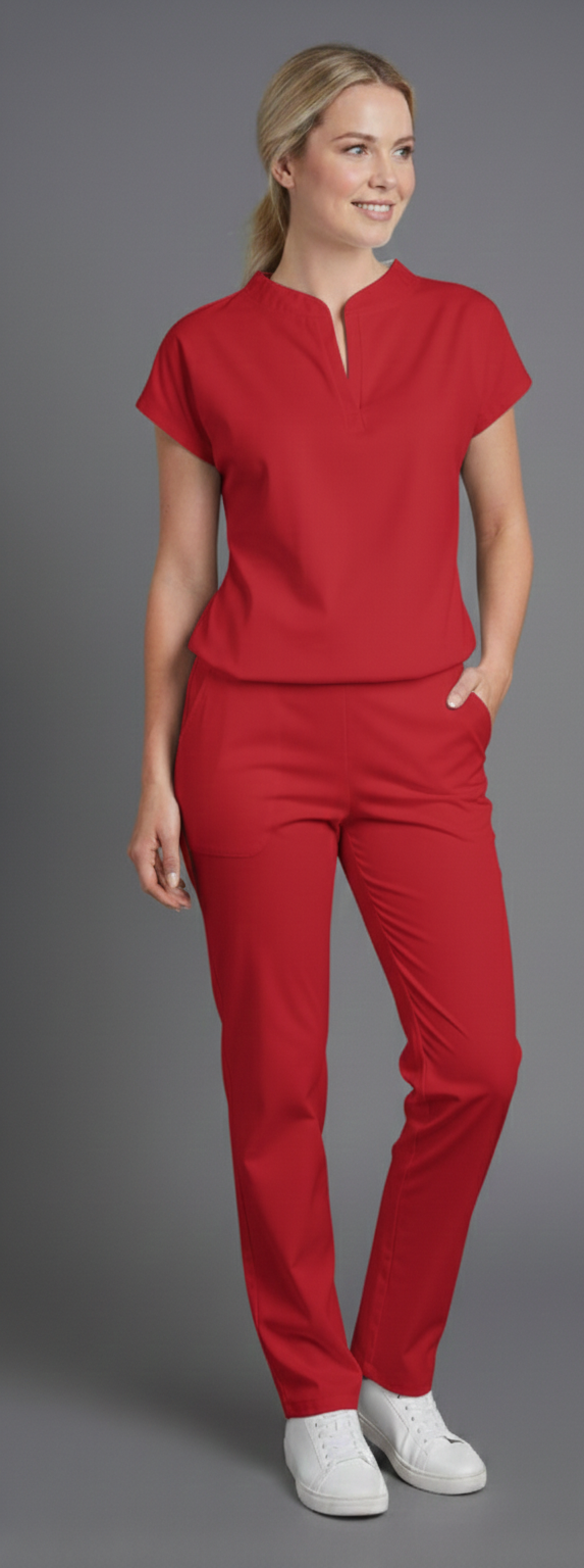 Conjunto uniforme D08 antifluido  mujer rojo Colombia