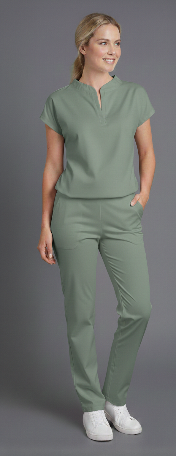 Conjunto uniforme D08 antifluido  mujer verde oliva Colombia