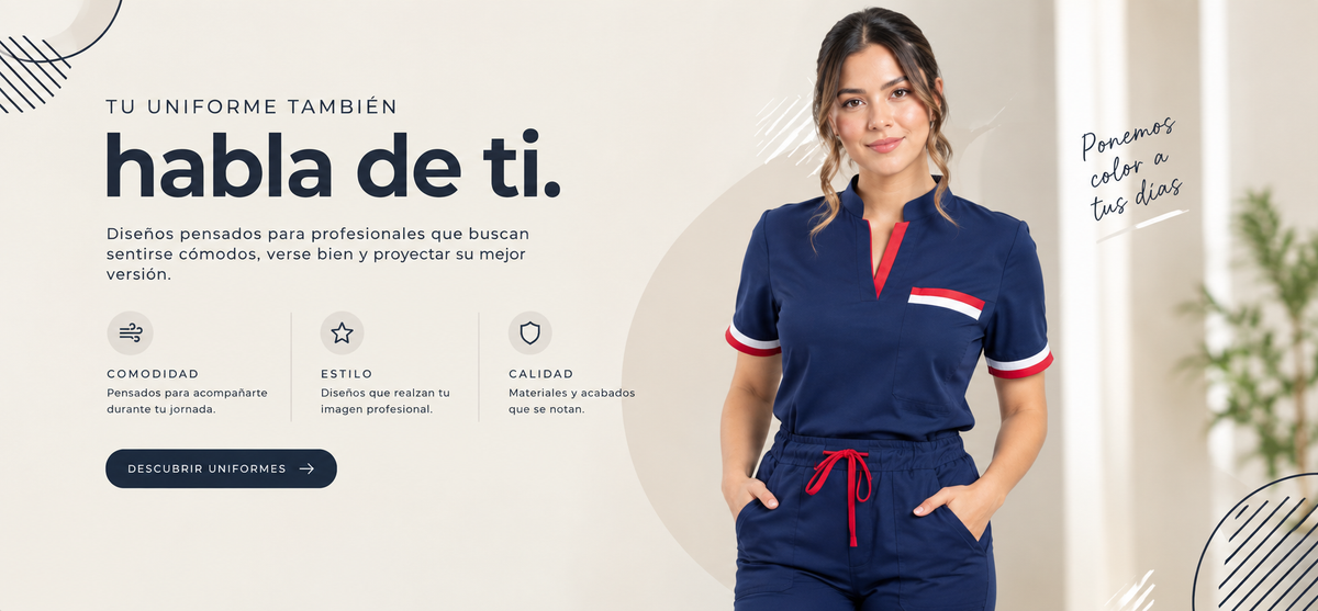 Mujer con uniforme antifluido Pespunte