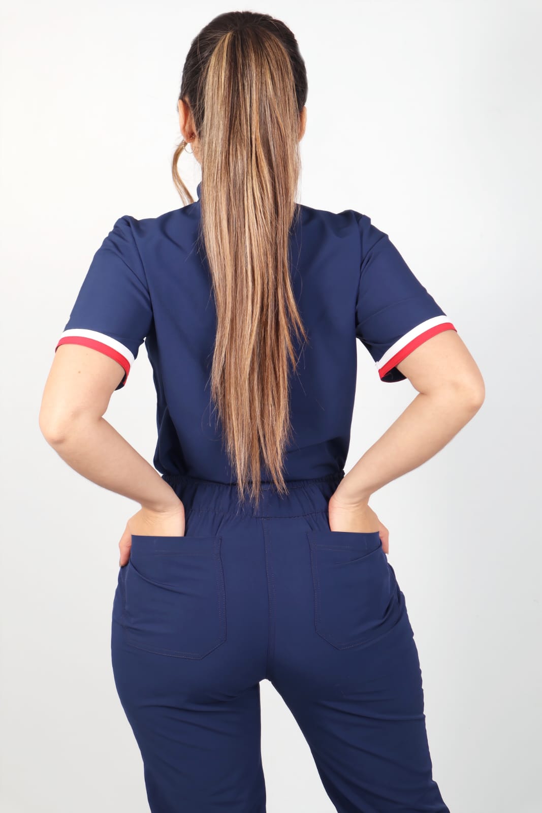 Uniforme Acacia, azul, blanco y rojo, Mujer, COlombia