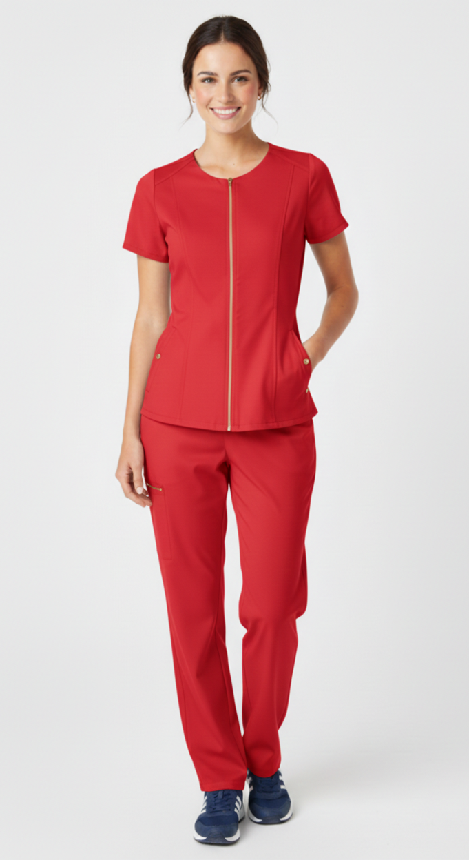 Uniforme Amapola antifluido  mujer rojo Colombia