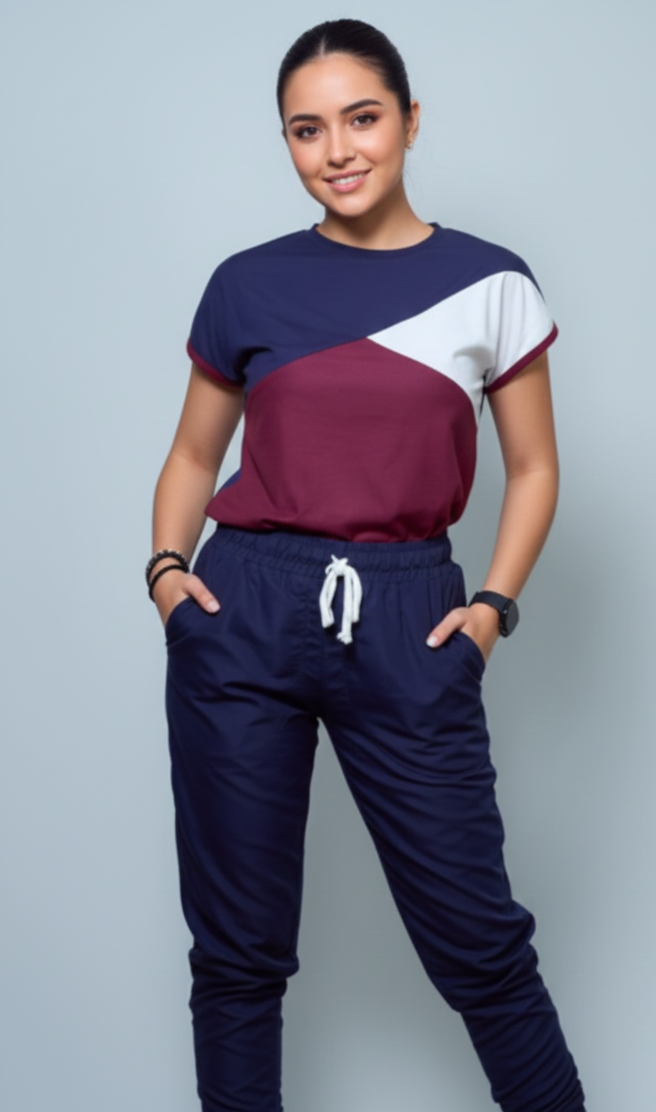 Uniforme Camelia antifluido  mujer tricolor Colombia