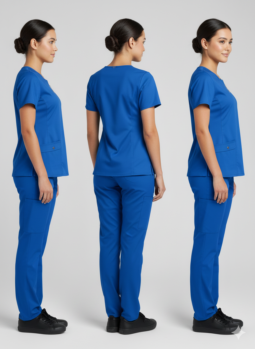 Uniforme Dalia antifluido  mujer azul rey Colombia