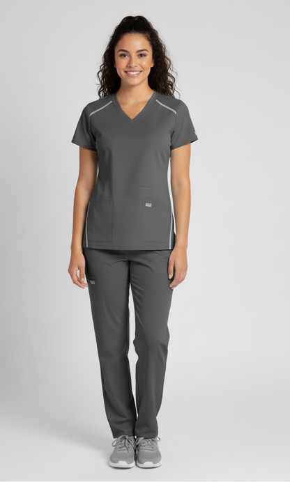 Uniforme Lirio antifluido  mujer gris Colombia